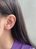  14K Line Flower labret piercing 