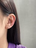  14K Line Flower labret piercing 