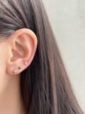  14K Line Flower labret piercing 