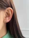 14K Marine Heart Cubic labret piercing 