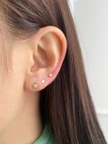  14K Marine Heart Cubic labret piercing 