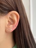  14K Marine Heart Cubic labret piercing 