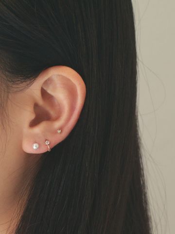  14K Petite Cubic mini huggie 