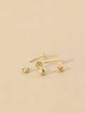  14K Mini Heart Star Clover labret piercing 
