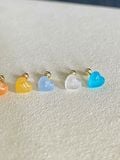  14K Quartz heart piercing 