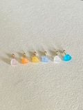  14K Quartz heart piercing 