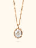  14K-Diamond oval necklace 