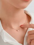  14K-Diamond Freshwater pearl necklace 