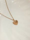  14K Double Heart Necklace 