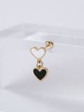  14K Double heart piercing 