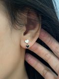  14K Double heart piercing 