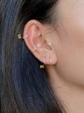  14K Cubic hoop earrings (chiếc) 