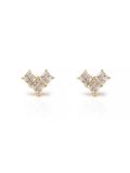  14K Crystal Heart Earrings 