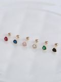  14k Color cubic heart piercing 