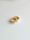 14K Wide huggie hoop 