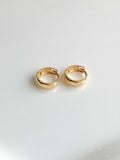  14K Wide huggie hoop 