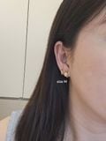  14K Wide huggie hoop 