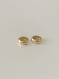  14K Wide huggie hoop 