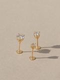  14K Elegant Cubic labret piercing 