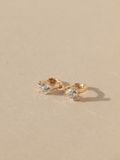  14K Heart Cubic mini huggie 