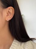  14K Heart Cubic mini huggie 