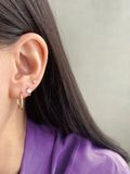 14K Heart Cubic mini huggie 