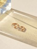  14K Sally Baguette Cubic mini huggie 