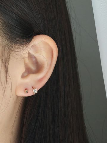  14K Geometric mini huggie 