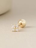  14K Tiny Square Piercing 