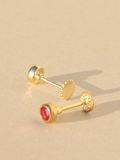  14K Bezel Cubic labret piercing 