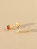  14K Bezel Cubic labret piercing 