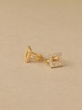  14K Modern Square Cubic mini huggie 