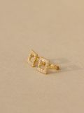  14K Modern Square Cubic mini huggie 