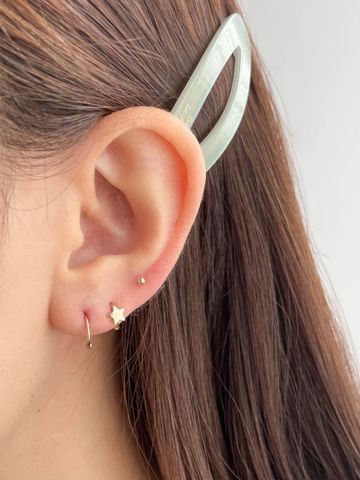  14K Cushion Star mini huggie 