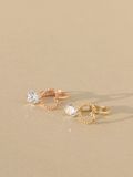  14K Eve Heartline Cubic mini huggie 