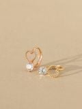  14K Eve Heartline Cubic mini huggie 