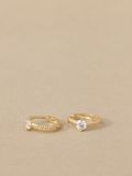  14K Twist Rope Cubic mini huggie 