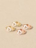  14K White Epoch Heart mini huggie 