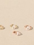  14K White Epoch Heart mini huggie 