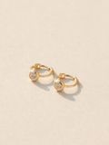  14K Bezel cubic mini huggie 