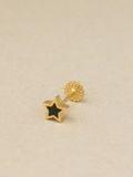  14K Black Star labret piercing 