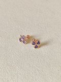  14K Lucky violet clover piercing 