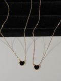  14K Black heart necklace 