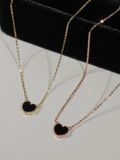  14K Black heart necklace 