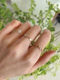  14K Engraved flat ring (bản 2.6mm) 