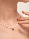  14K Pearl & Emerald necklace 