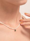  14K Pearl & Emerald necklace 