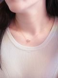  14K Natural diamond Duo-ring necklace 