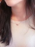  14K Natural diamond Duo-ring necklace 