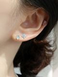  14K Baby blue flower piercing 